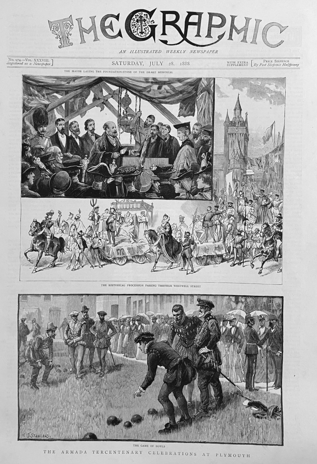 The Armada Tercentenary Celebrations at Plymouth.  1888.