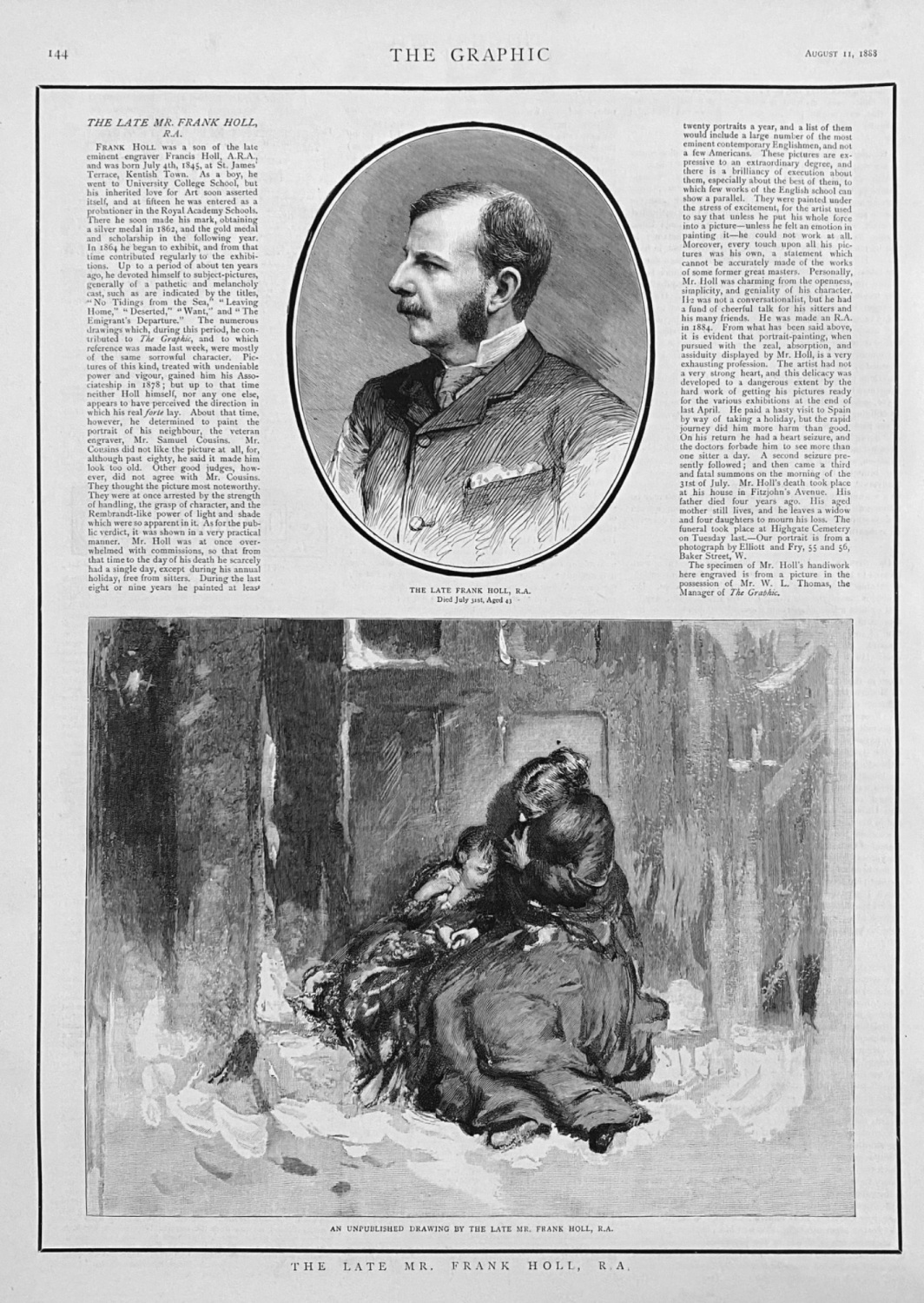 The Late Mr. Frank Holl,  R.A.  1888.