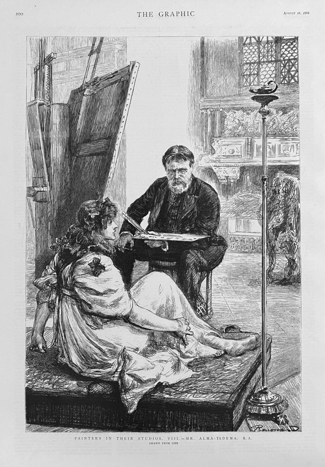 Painters in their Studios,  VIII.- Mr. Alma - Tadema,  R.A.   1888.