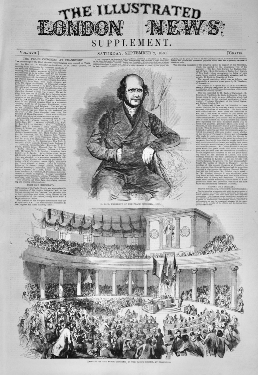 The Illustrated London News, Supplement - September 7, 1850