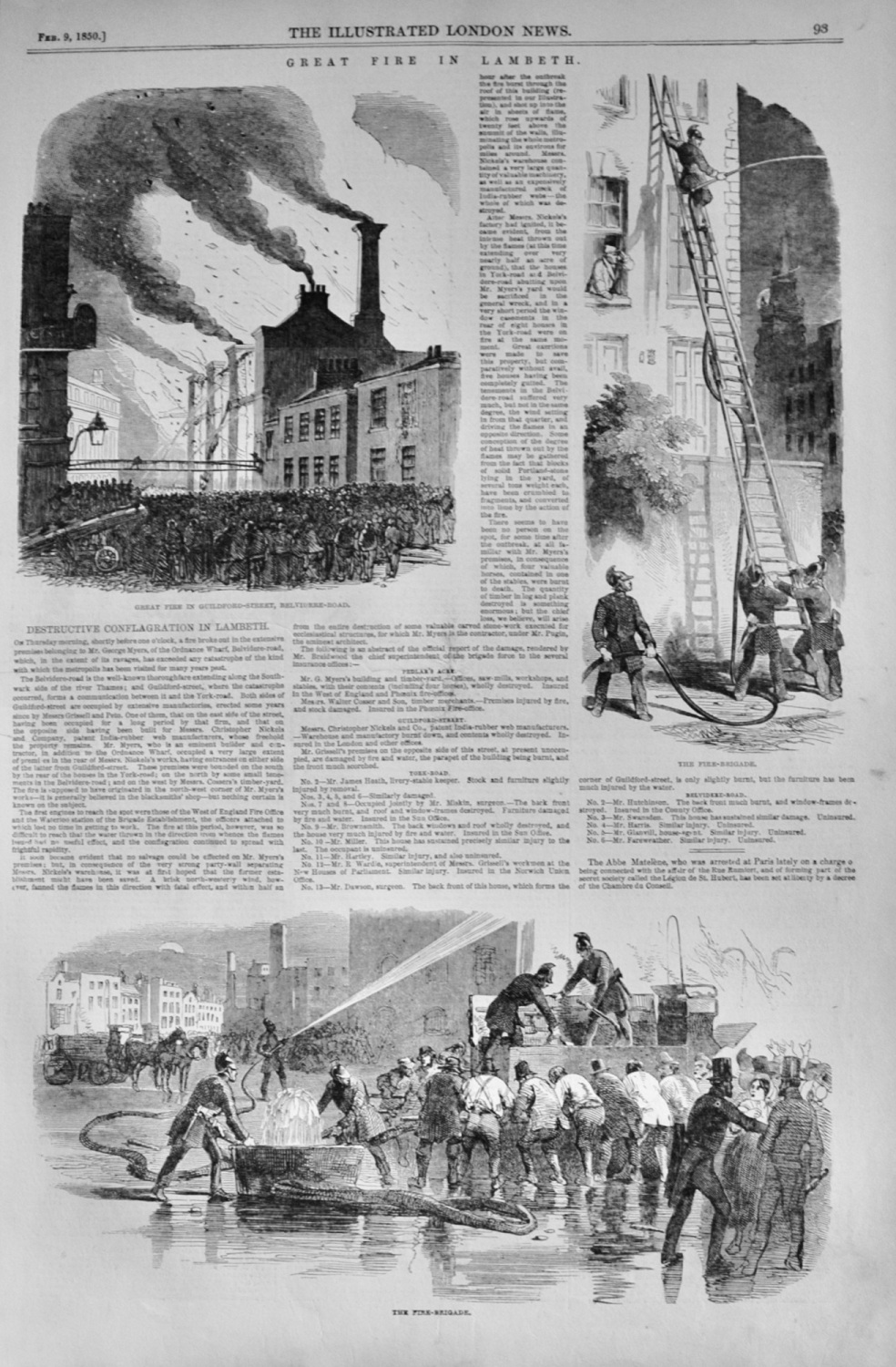 Great Fire in Lambeth - 1850
