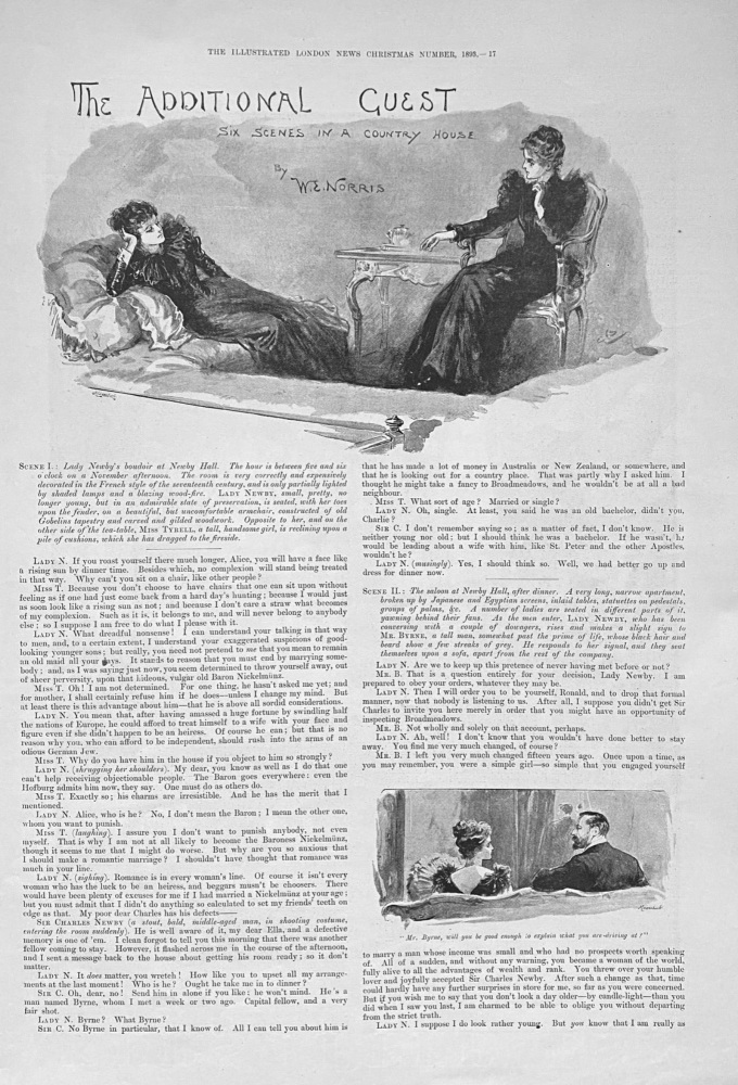 The Additional Guest.  Six scenes in a Country House.  Written by W. E. Norris.  1893.