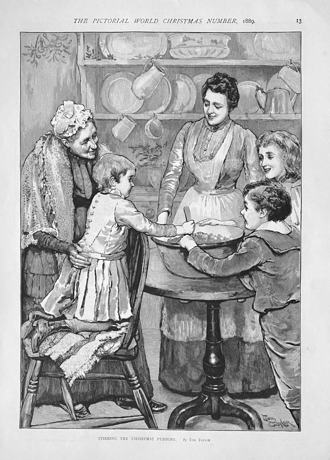 Stirring the Christmas Pudding,  1889.