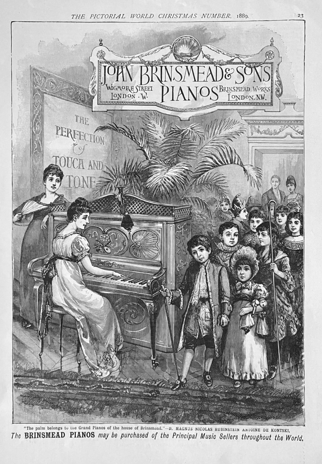 John Brinsmead & Sons  Pianos.  1889.
