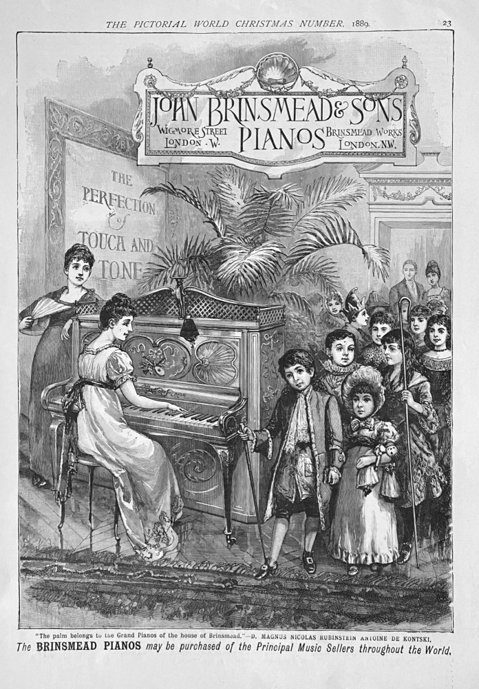 John Brinsmead & Sons  Pianos.  1889.
