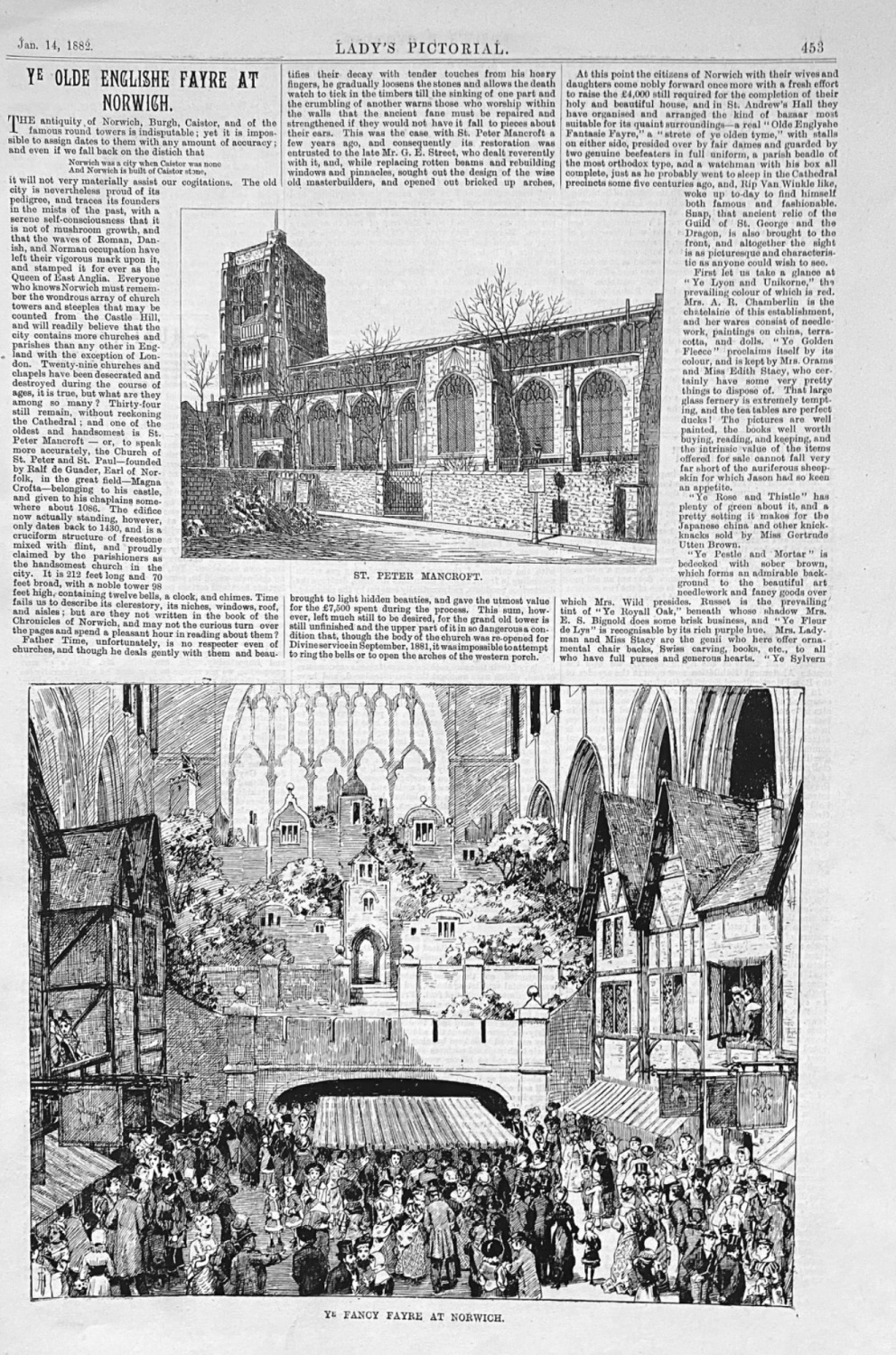Ye Olde English Fayre at Norwich.  1882.