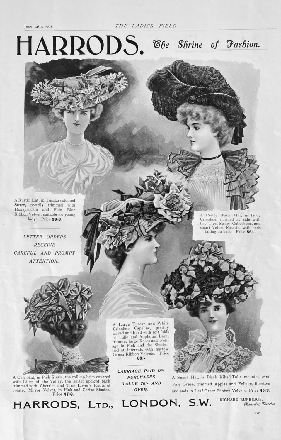 Harrods.  The Shrine of Fashion.  1902.