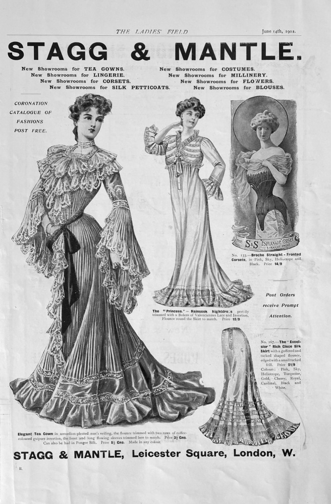 Stagg  &  Mantle.  Leicester Square, London, W.   1902.