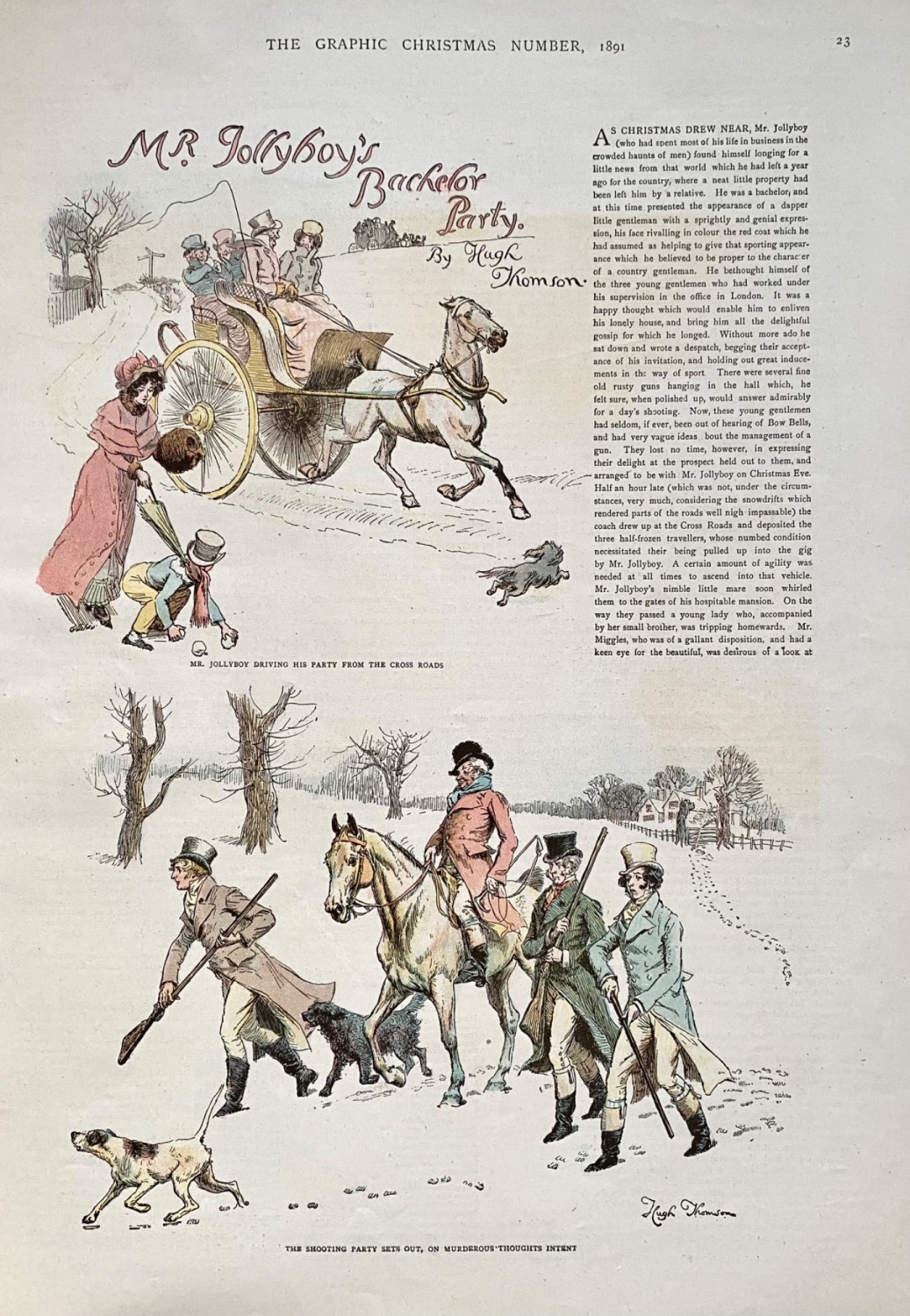 Mr. Jollyboy's Bachelor Party.  By Hugh Thomson.  1891.