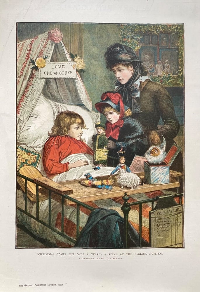 " Christmas Comes But Once A Year" :  A Scene At The Evelina Hospital.  1882.