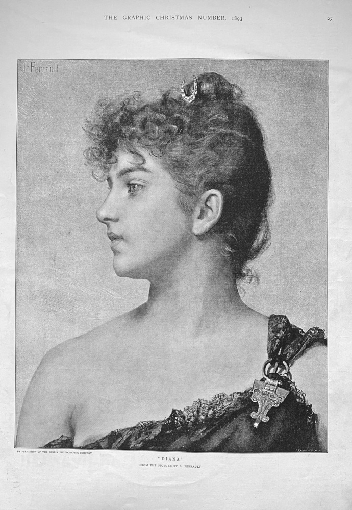 "Diana"    From the Picture by Leon Bazile Perrault.  1893.