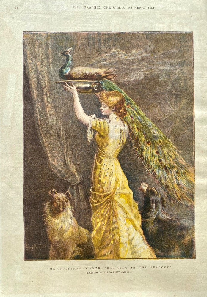 The Christmas Dinner - "Bringing in the Peacock"  1881.
