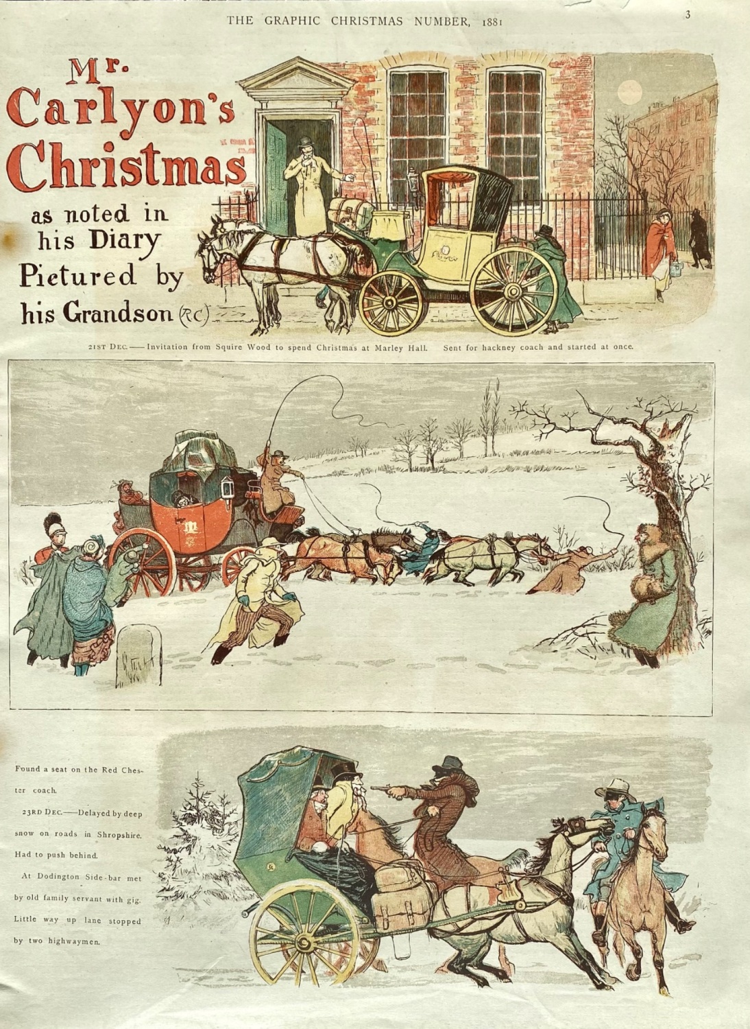 Mr. Carlyon's Christmas, as Noted in his Diary Pictured by his Grandson.  1