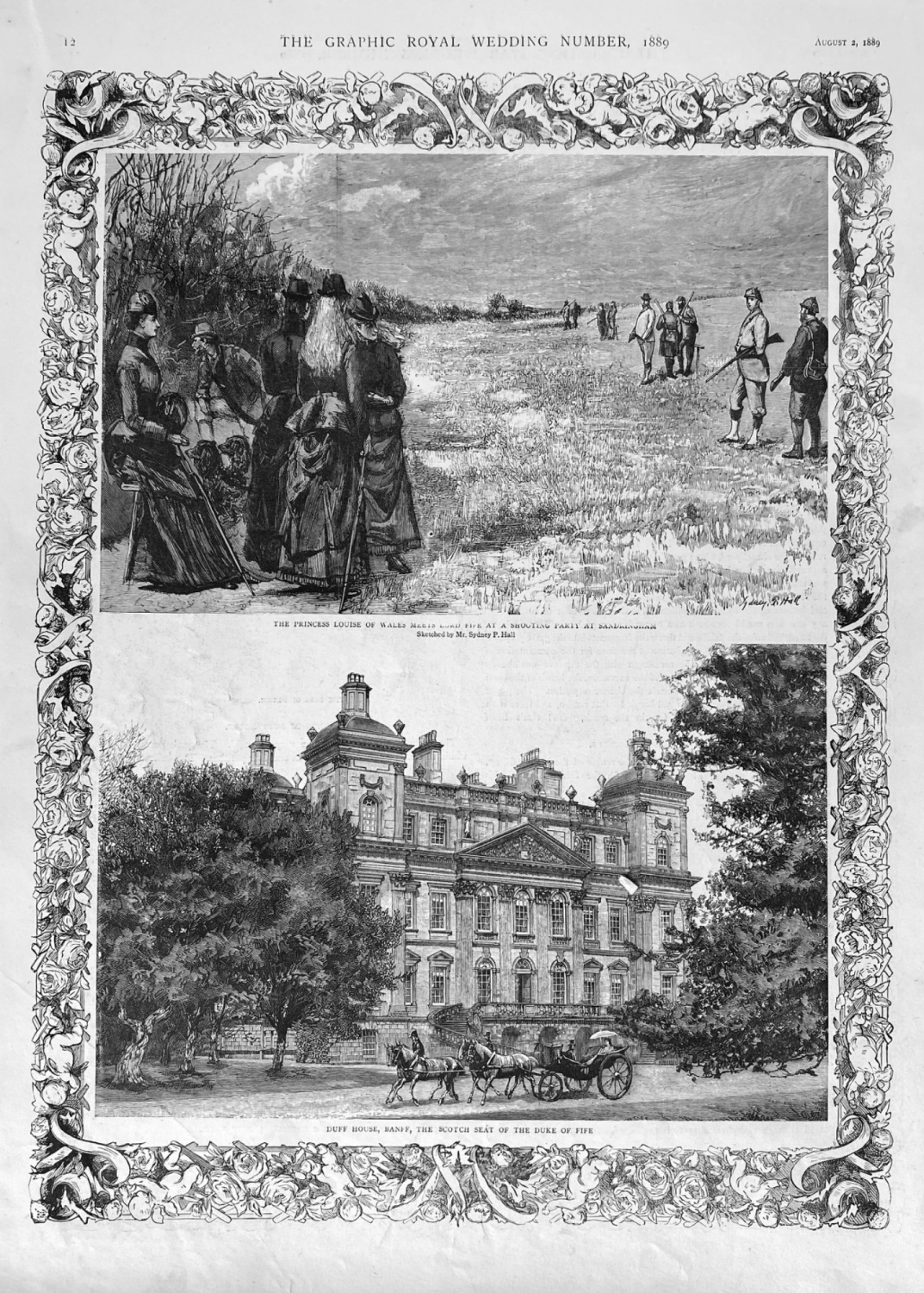 The Princess Louise of Wales Meets Lord Fife at a Shooting Party at Sandrin