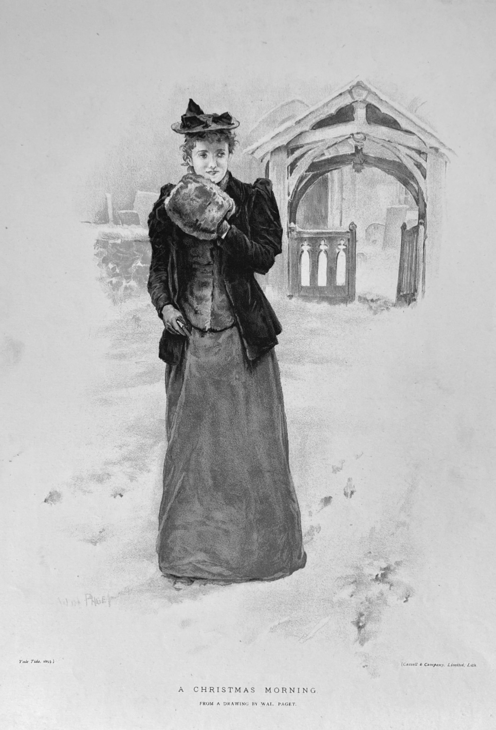 A Christmas Morning.  From a Drawing by Wal Paget.   1893.