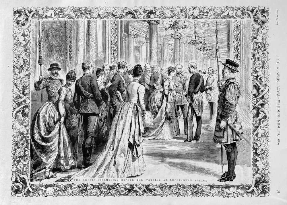 The Guests Assembling before the Wedding at Buckingham Palace.  1889.