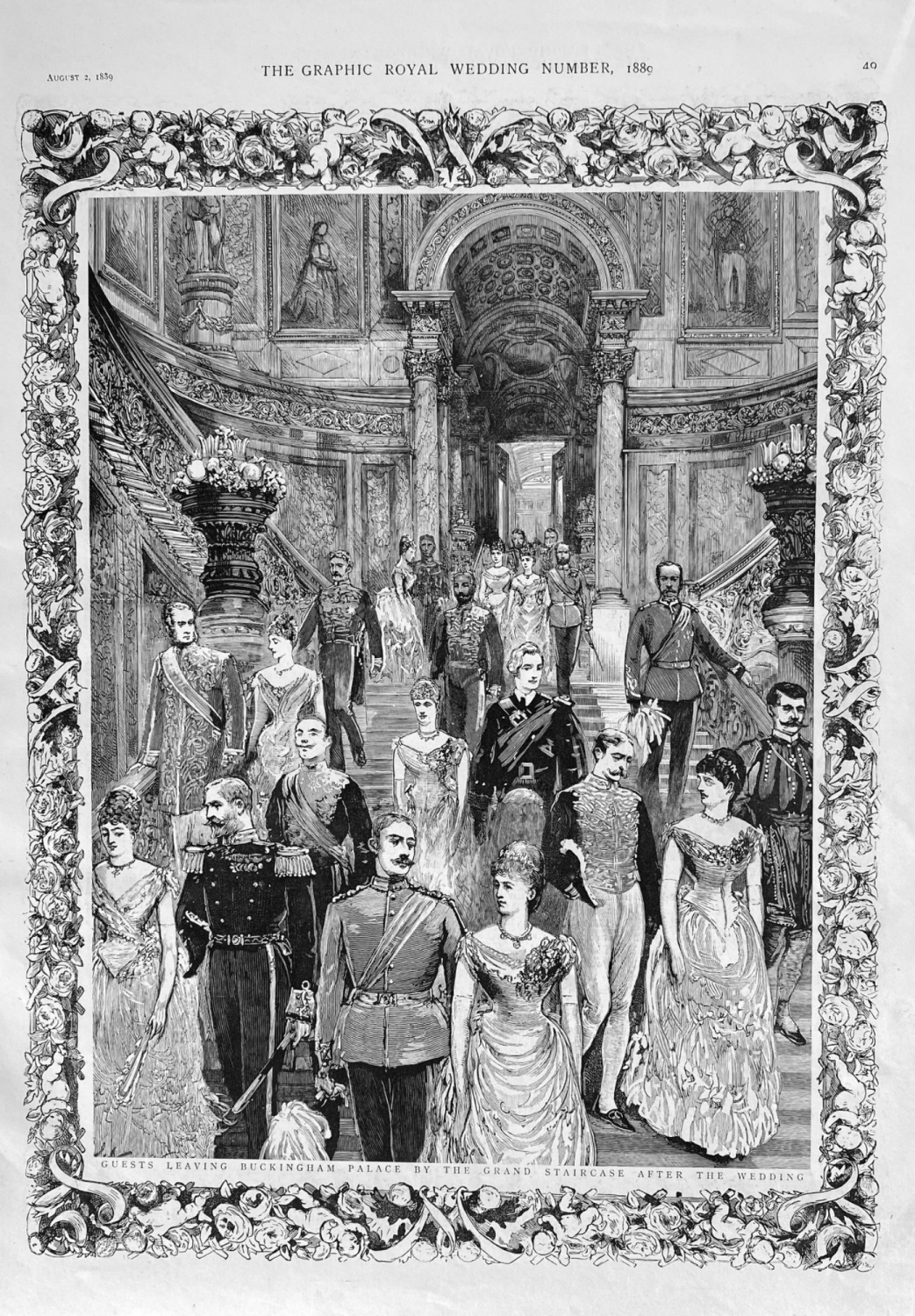 Guests Leaving Buckingham Palace by the Grand Staircase after the Wedding. 