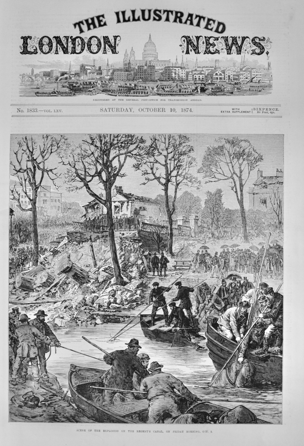 Scene of the Explosion on Regent's Canal