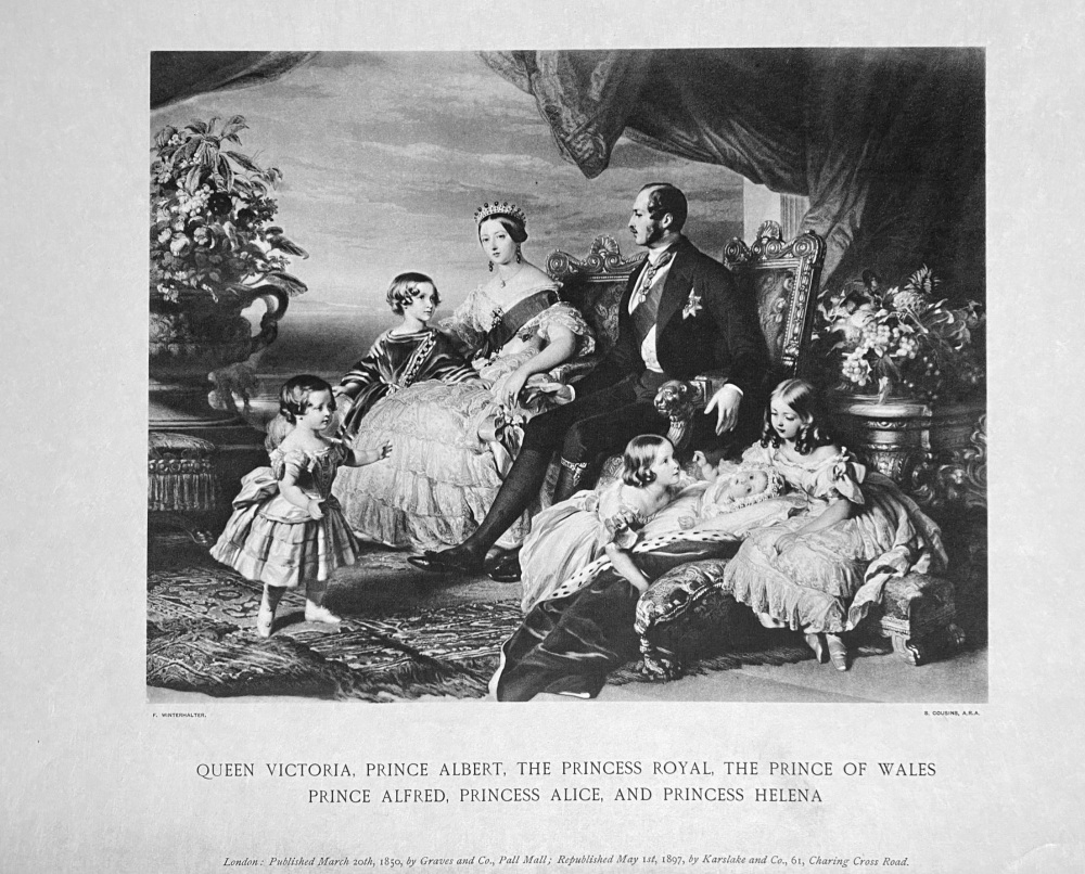 Queen Victoria, Prince Albert,  The Princess Royal,  The Prince of Wales, Prince Alfred, Princess Alice, and Princess Helena.