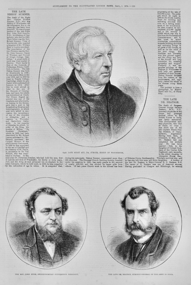 The late Bishop Sumner