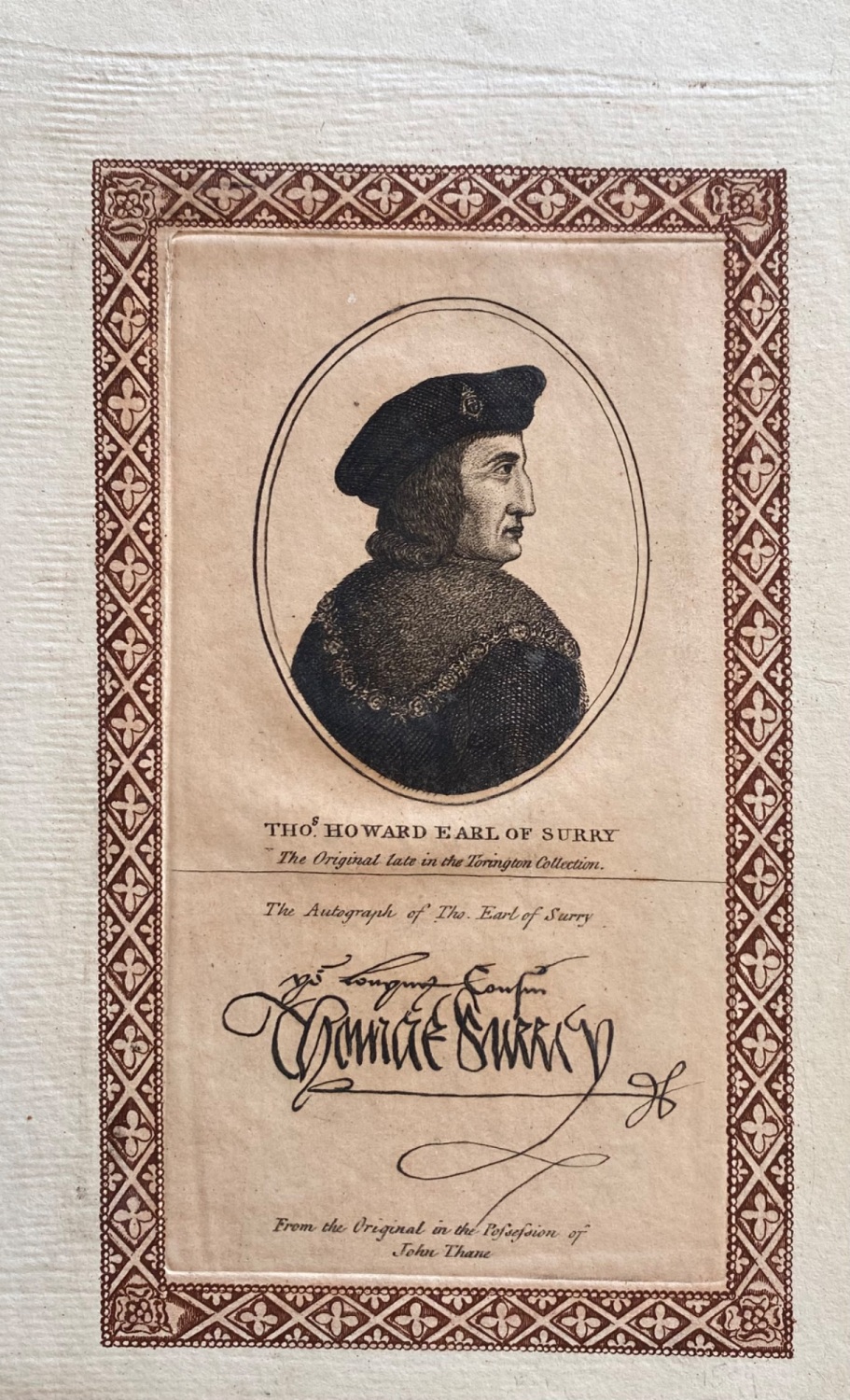 Thomas Howard Earl of Surrey.  1794.