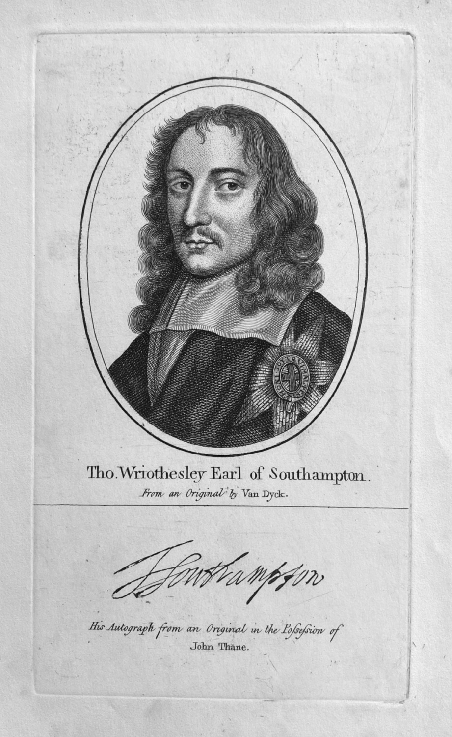 Tho.  Wriothesley Earl of Southampton.  1794.