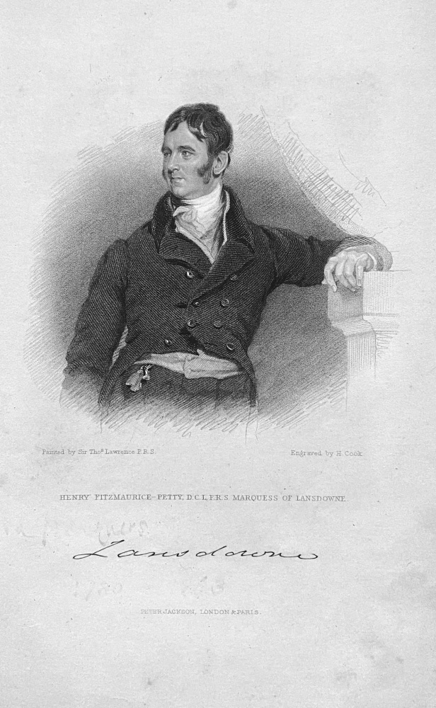Henry Fitzmaurice -Petty, DCL.  FRS.  Marquess of Lansdowne.