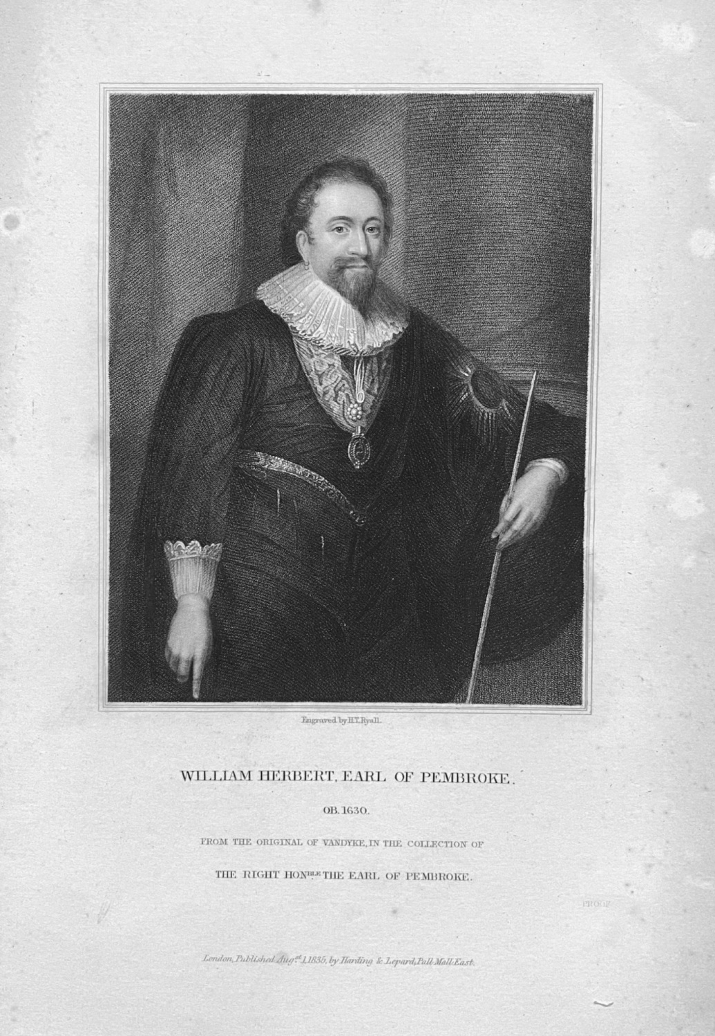 William Herbert, Earl of Pembroke.  1835.