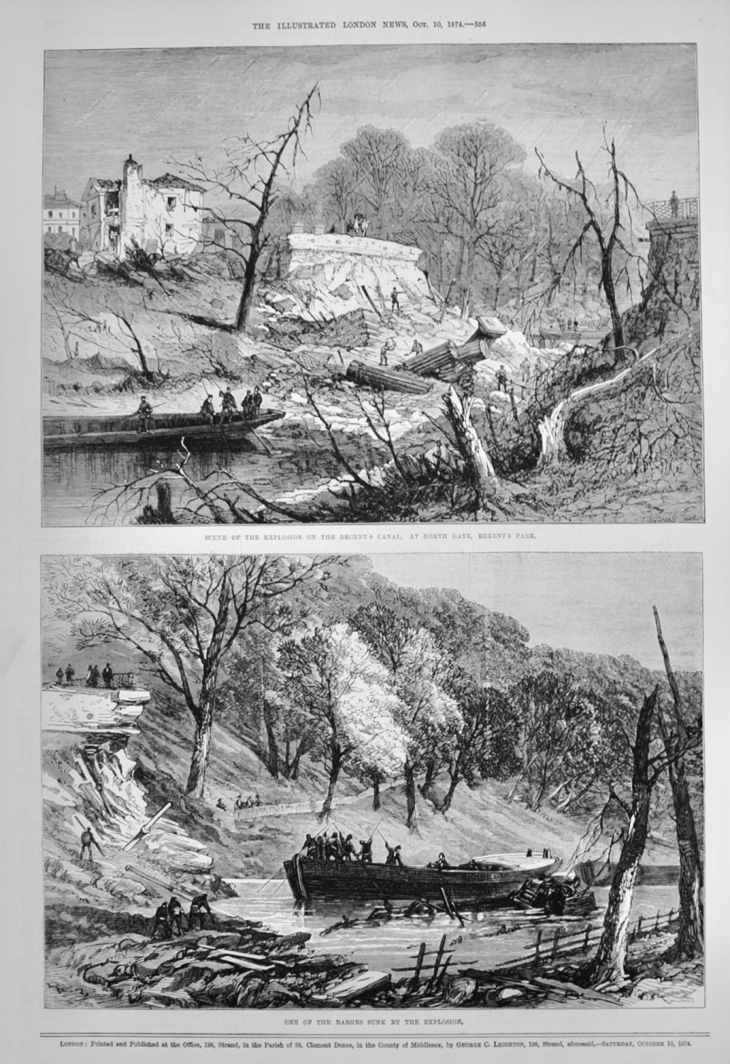 Scenes of the Explosion on the Regent's Canal