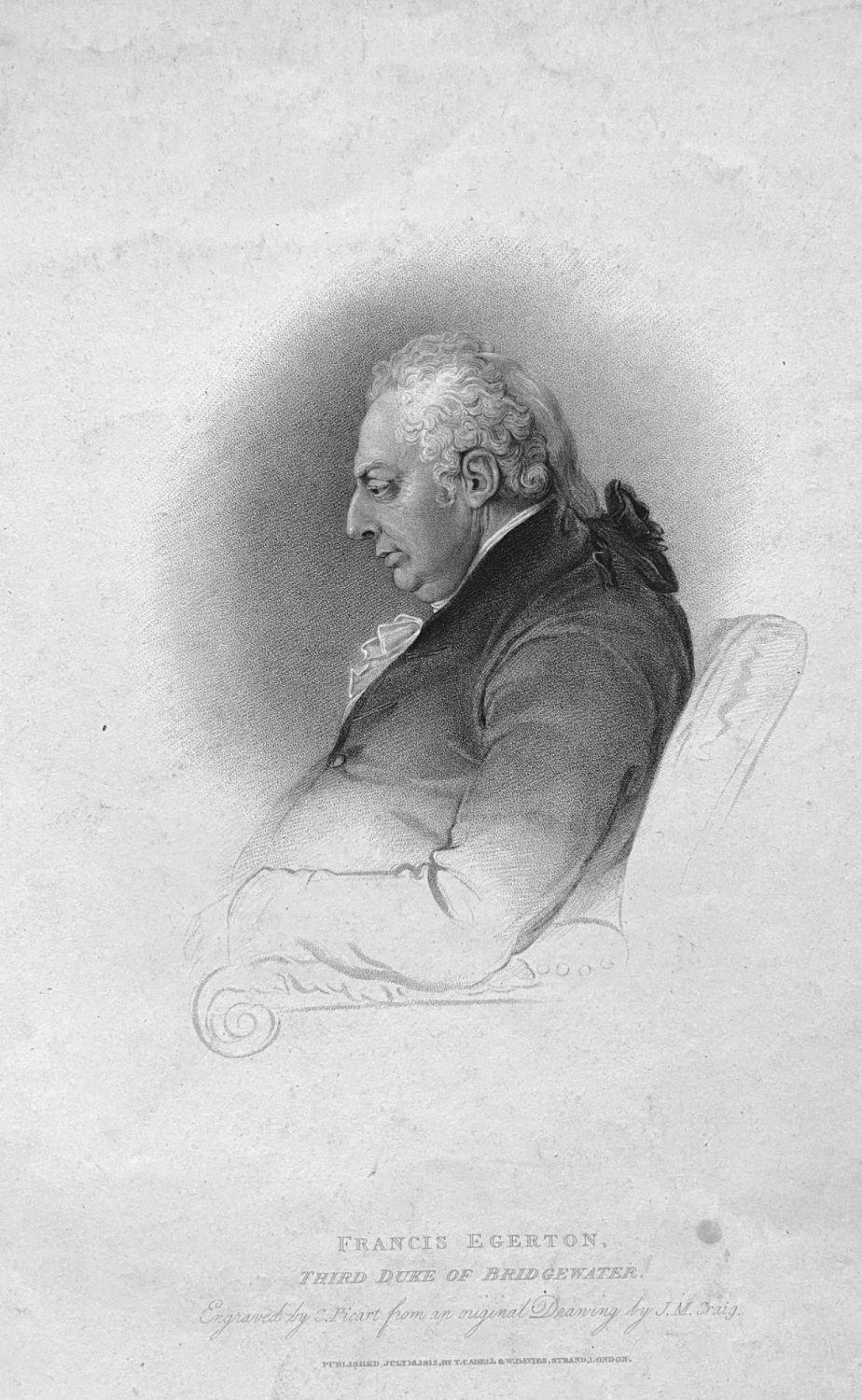 Francis Egerton, Third Duke of Bridgewater.  Engraved by C. Picart from an 