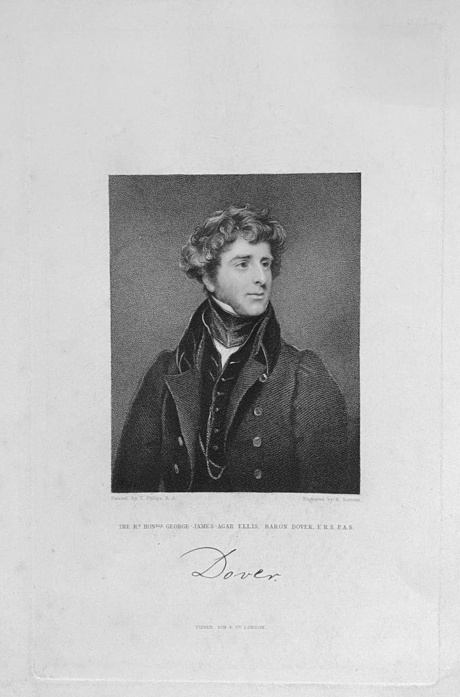 The Right Hon. George James Agar Ellis.  Baron Dover.  F.R.S.   F.A.S.    1835.