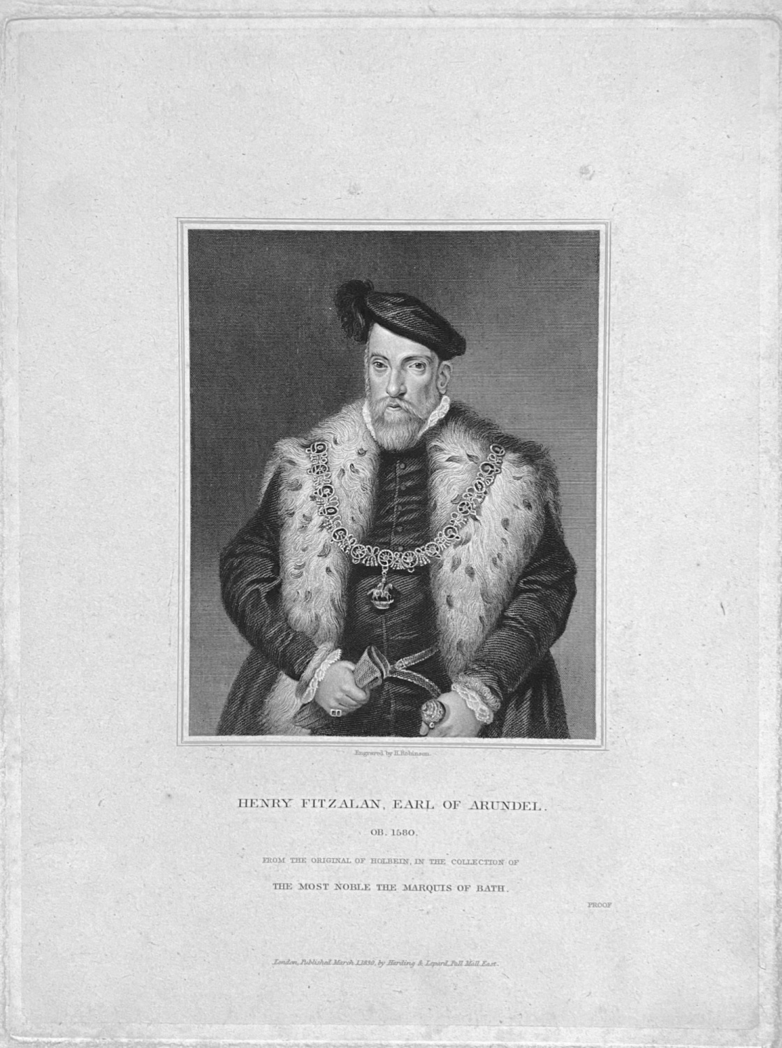 Henry Fitzalan,  Earl of Arundel.  1830.