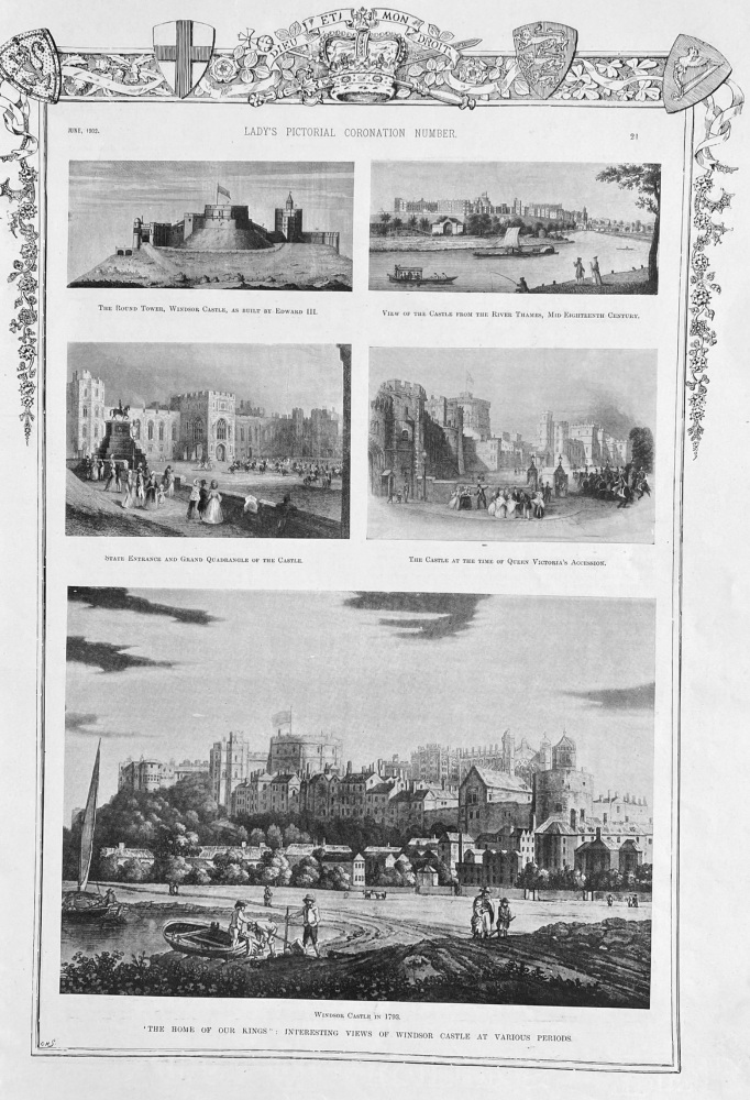 "The Home of our Kings" :  Interesting views of Windsor castle at Various Periods.