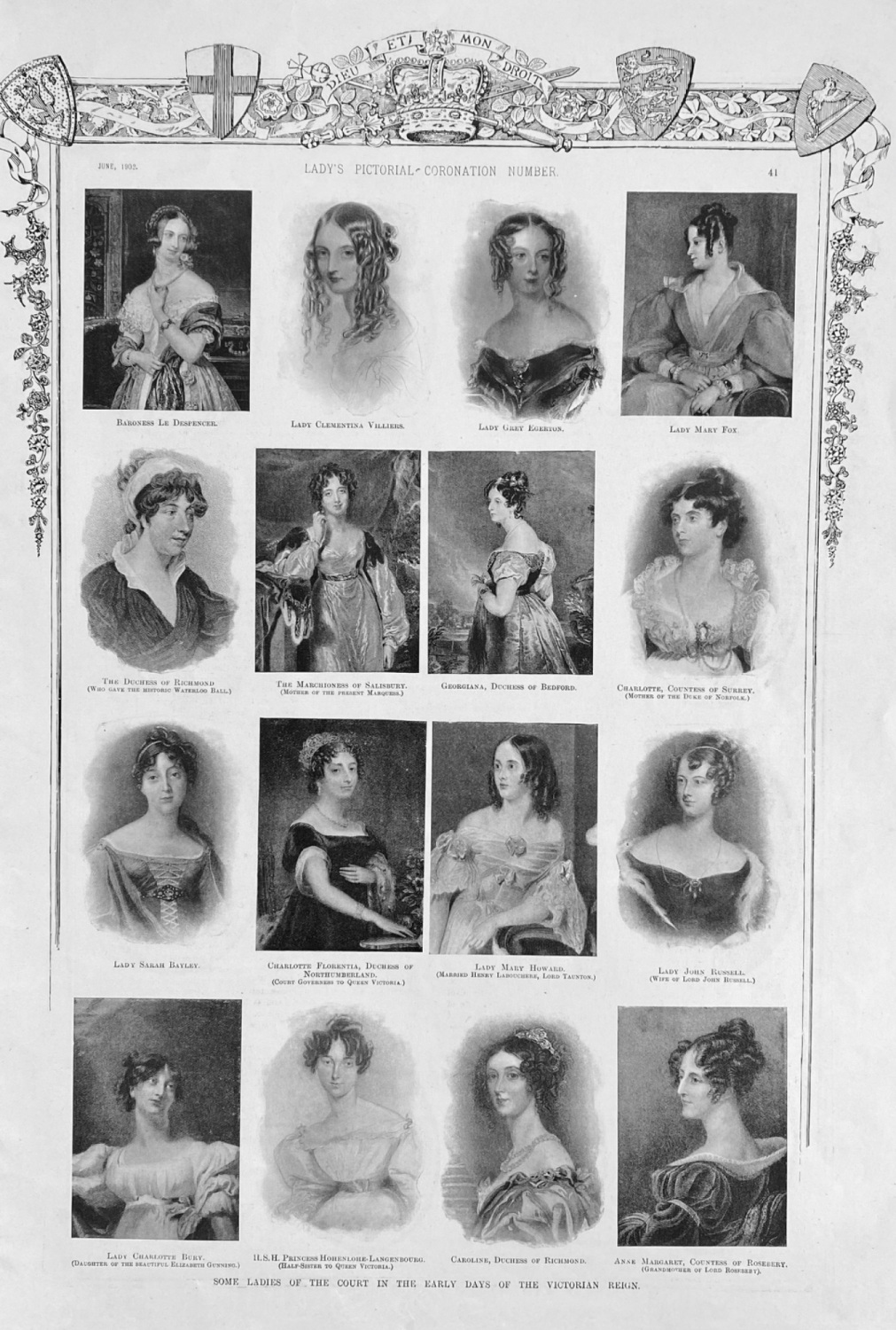 Some Ladies of the Court in the Early Days of the Victorian Reign.