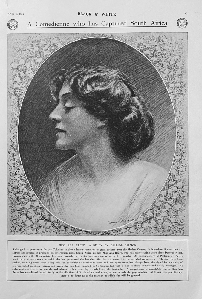 Miss Ada Reeve :  A Study by Balliol Salmon.  1911.
