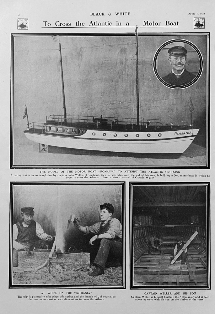 To Cross the Atlantic in a Motor Boat.  1911.