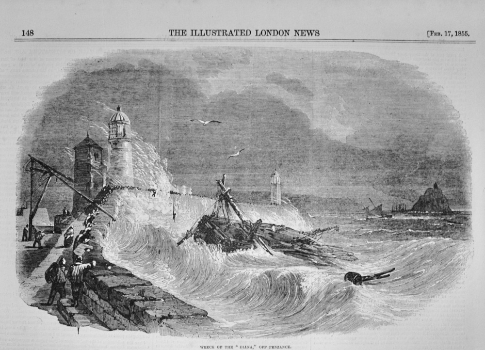 Wreck of the "Diana" off Penzance