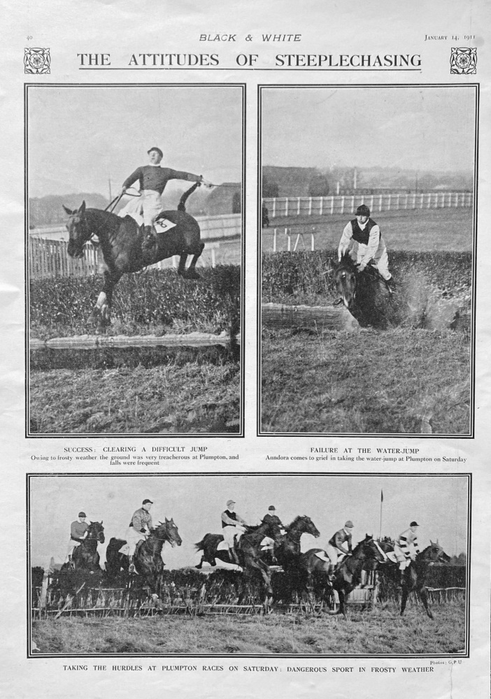 The Attitudes of Steeplechasing.  1911.