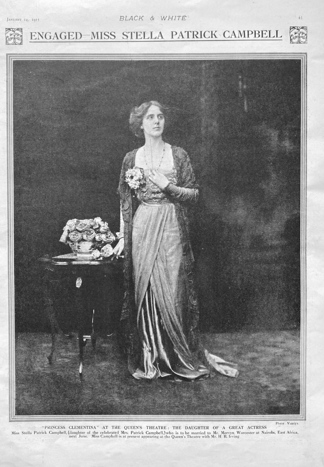 Engaged  -  Miss Stella Patrick Campbell.  1911.