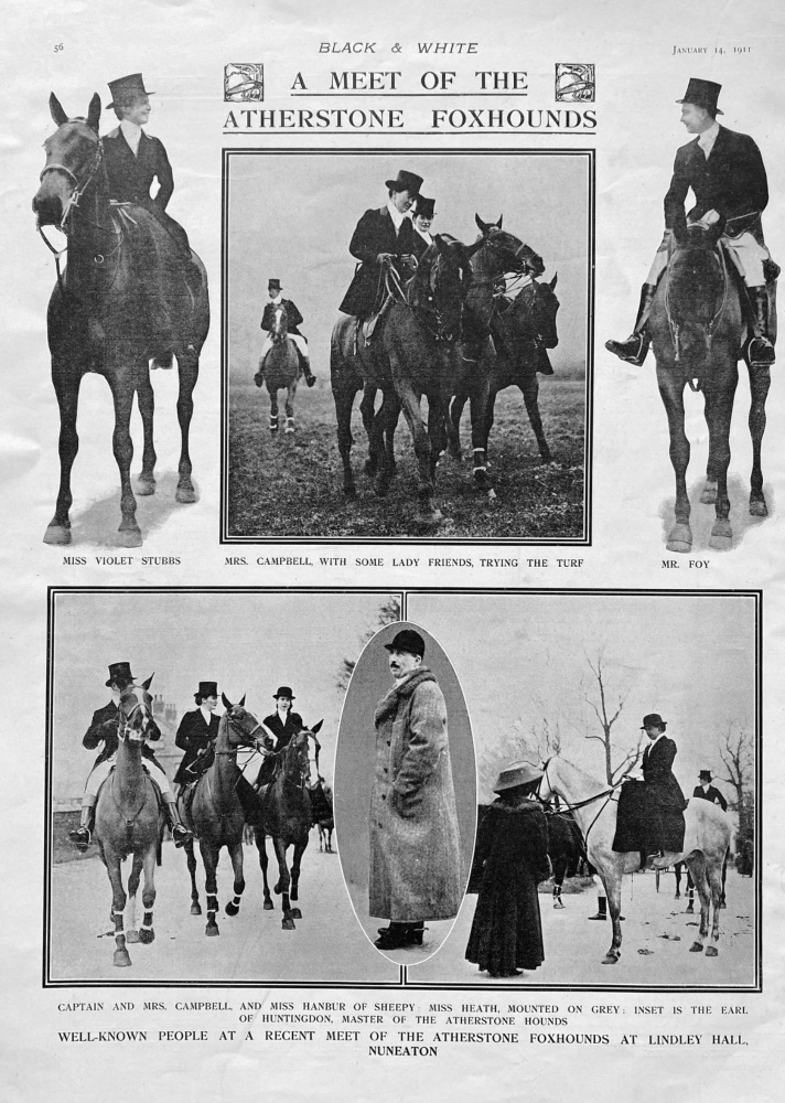 A Meet of the Atherstone Foxhounds.  1911.