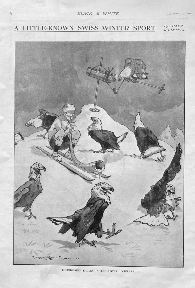 A Little-Known Swiss Winter Sport :  Thermossing Eagles in the Unter Umterara  1911.