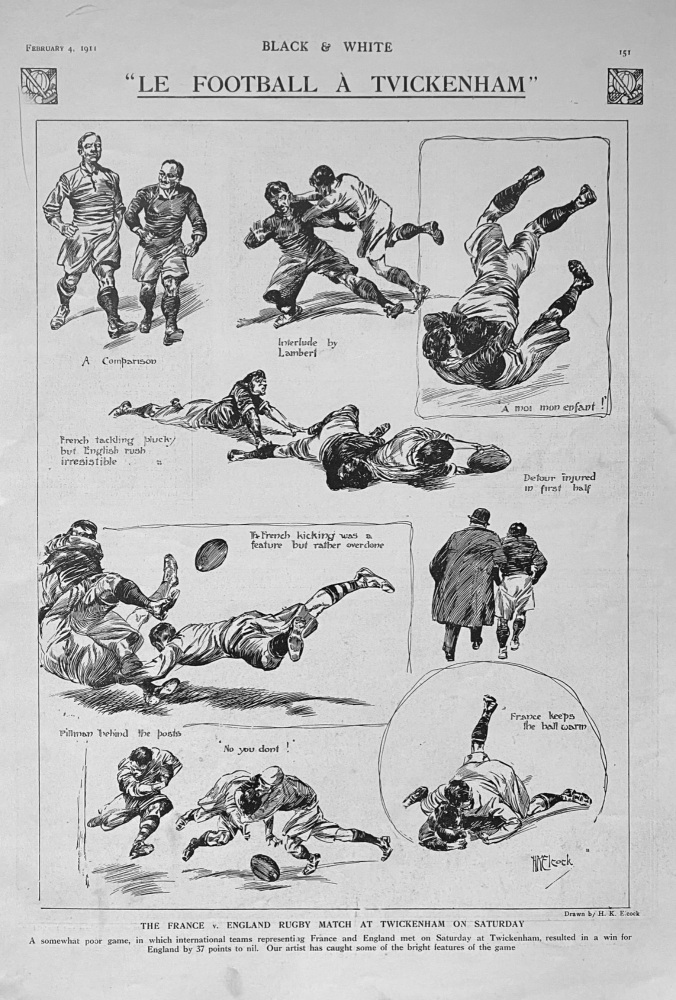 "Le  Football   a  Tvickenham".   1911.