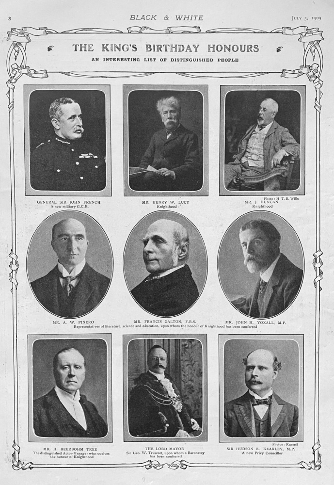The King's Birthday Honours. 1909.