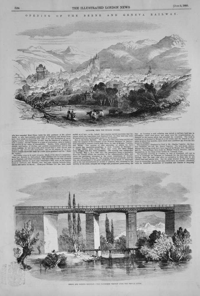 Opening of the Berne and Geneva Railway