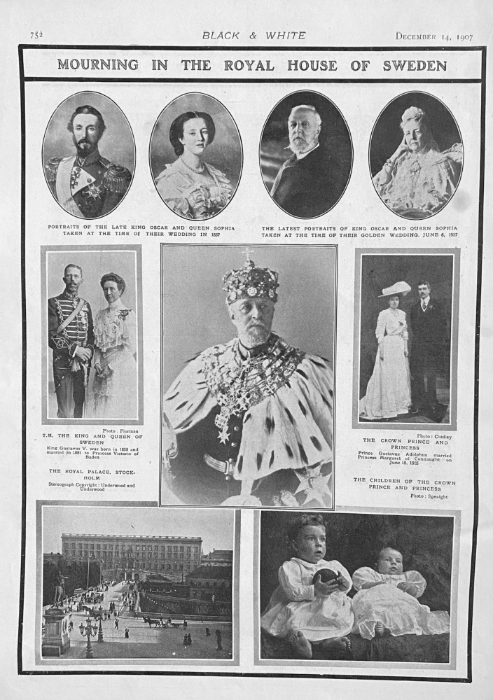 Mourning in the Royal House of Sweden.  1907.