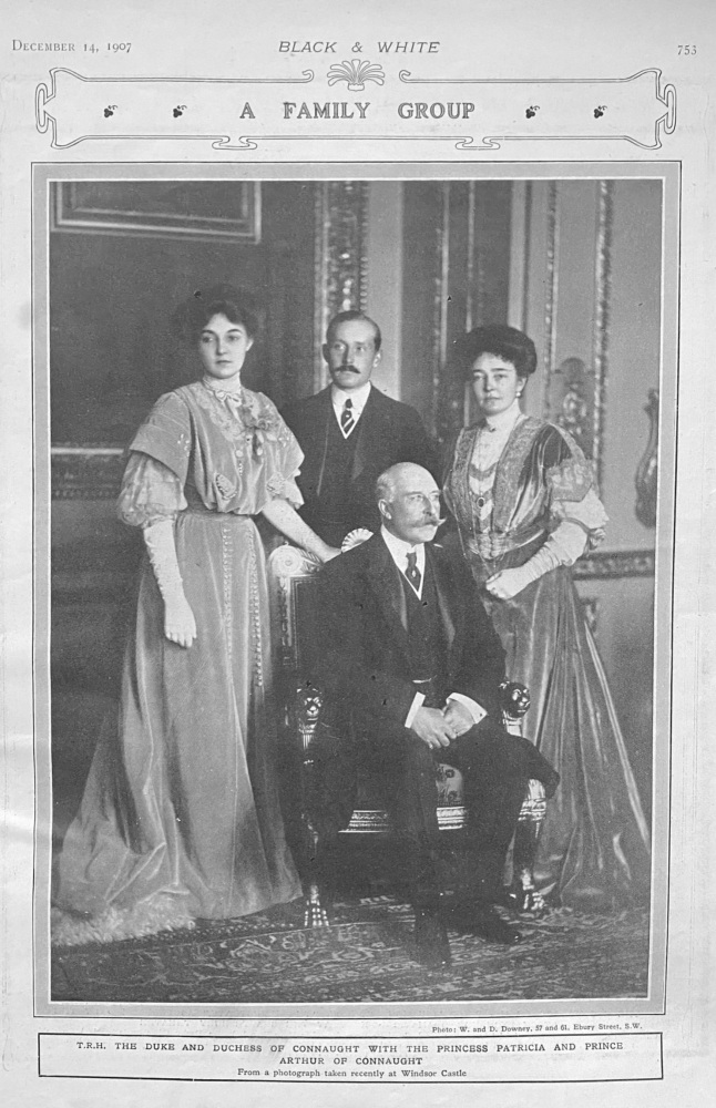 T.R.H.  The Duke and Duchess of Connaught with the Princess Patricia and Prince Arthur of Connaught.  1907.