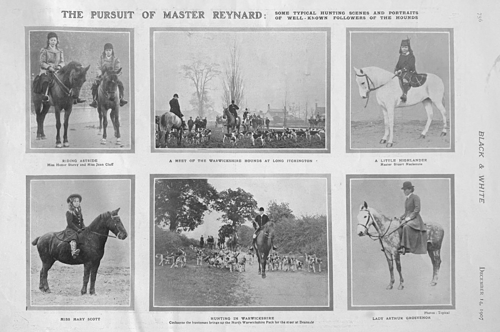 The Pursuit of Master Reynard :  Some Typical Hunting Scenes and Portraits of well-known Followers of the Hounds.  1907.
