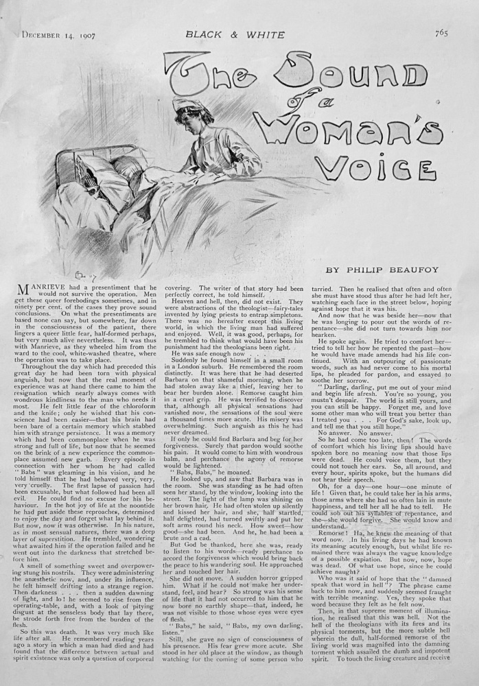 The Sound of a Woman's Voice.  By Philip Beaufoy.  1907.