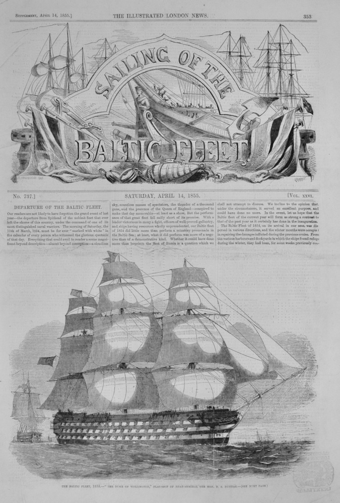 Illustrated London News - Sailing of the Baltic Fleet - April 14, 1855