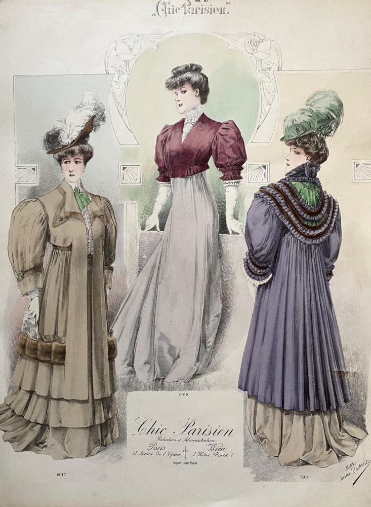 "Chic Parisien."  Issue No. 87.  'Fashion Plate No's 5017,  5018, 5019.